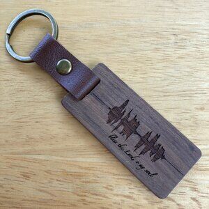 Bless The Lord, O My Soul Soundwave Wooden Keychain